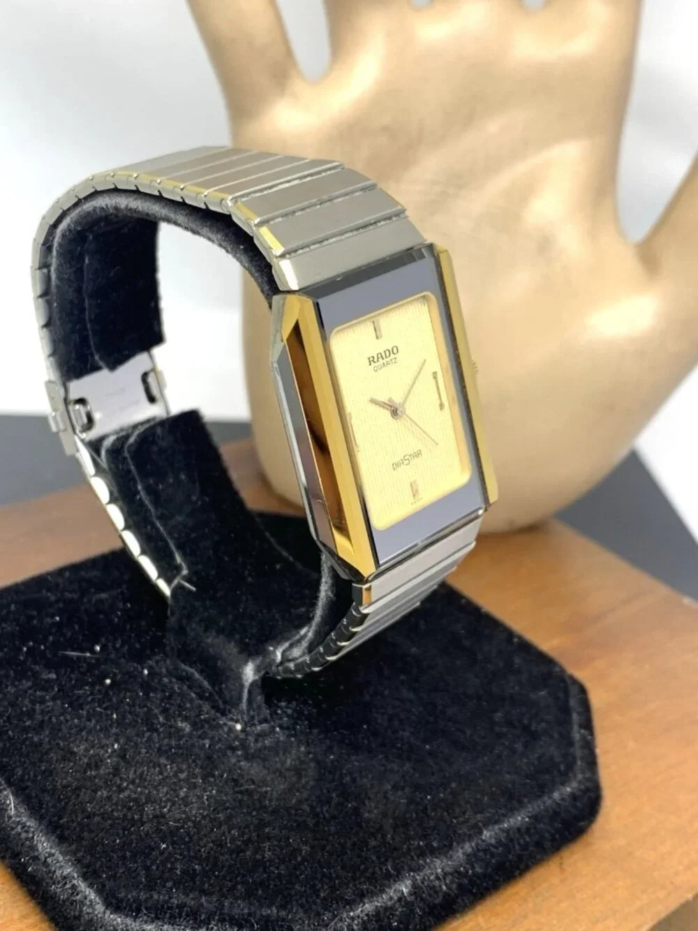 Rado Unisex Watch 110-0201 Diastar Swiss Quartz Vintage 2-Tone Steel Tank 27.5mm